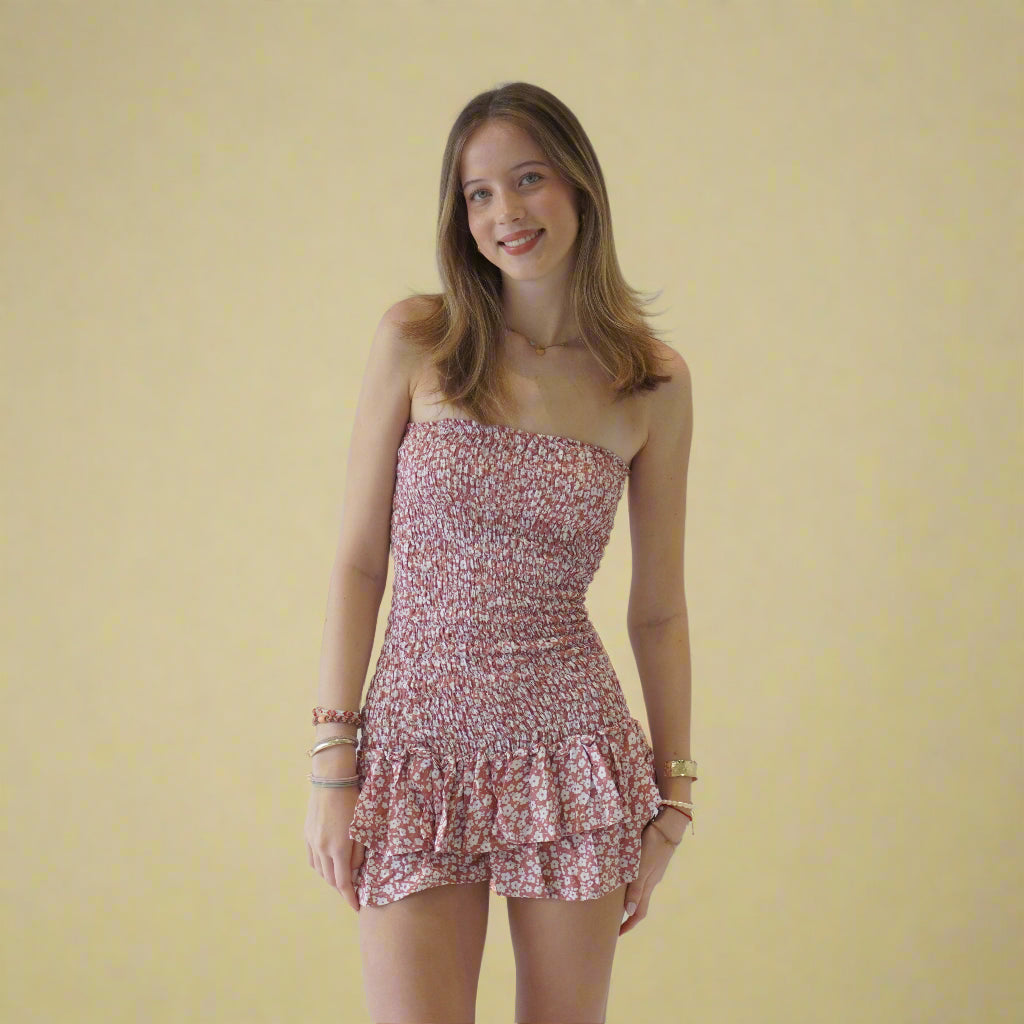 Pink Ruched Dress