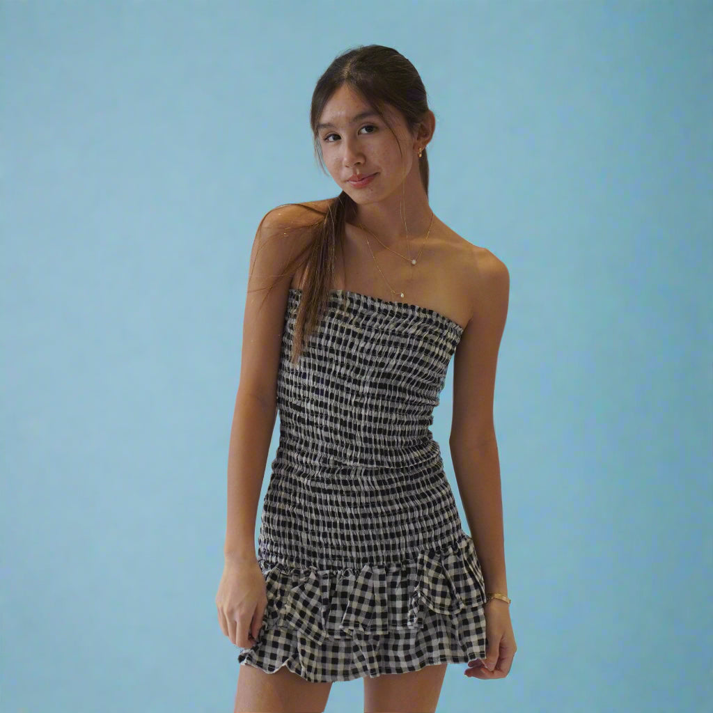 Black Ruched Dress