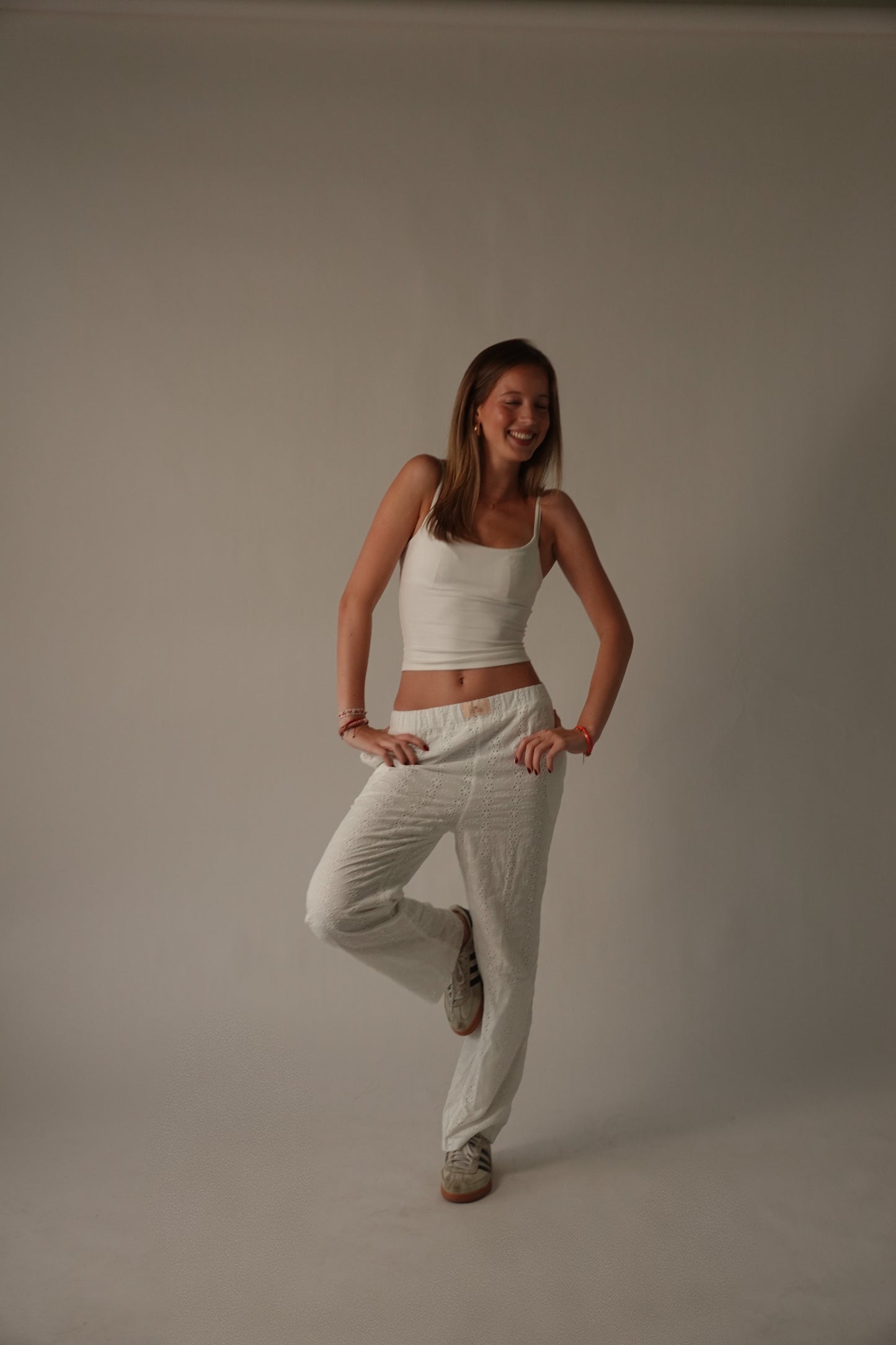 Everyday Pants in White Eyelet