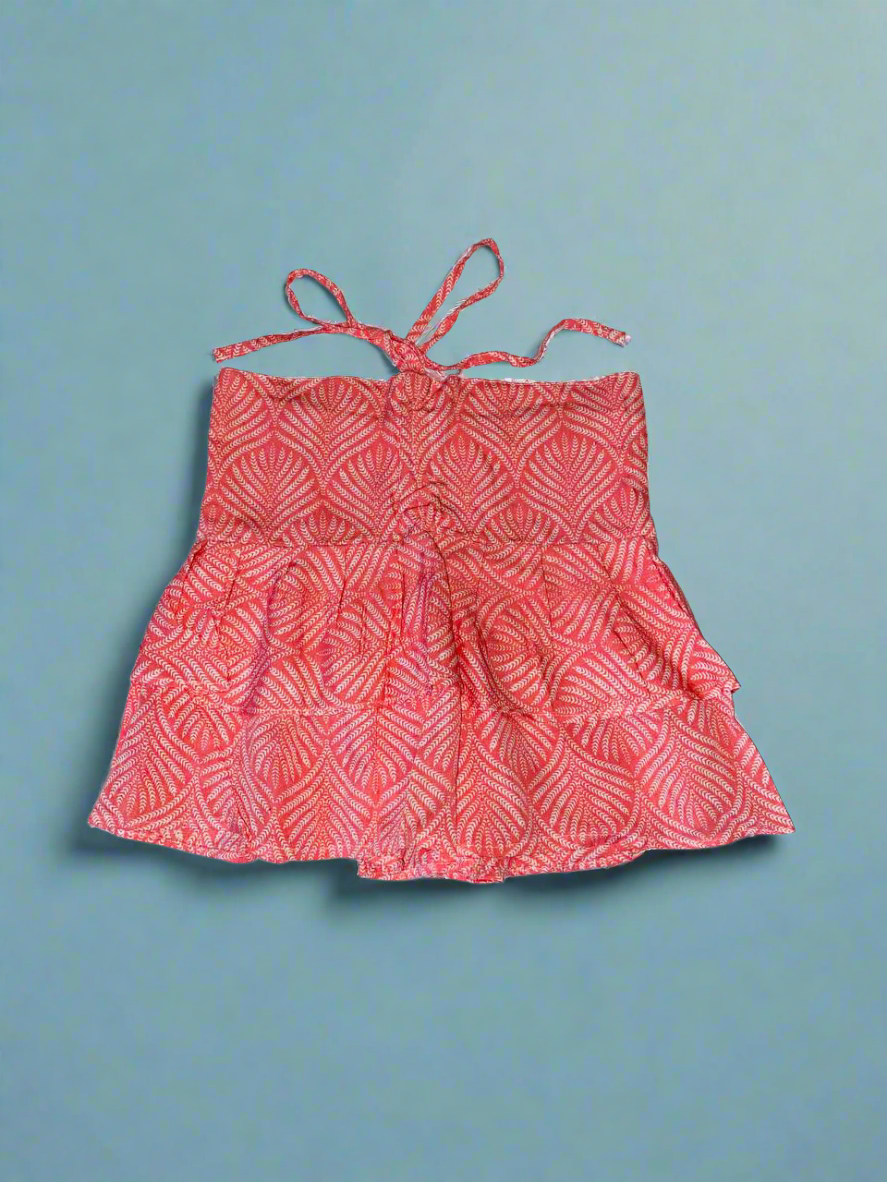 Ruffle Tie Top Orange