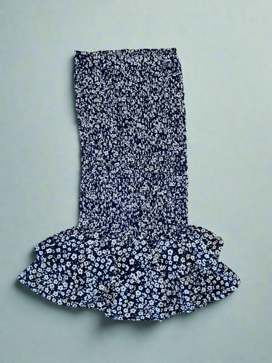 Navy Blue Ruched Dress