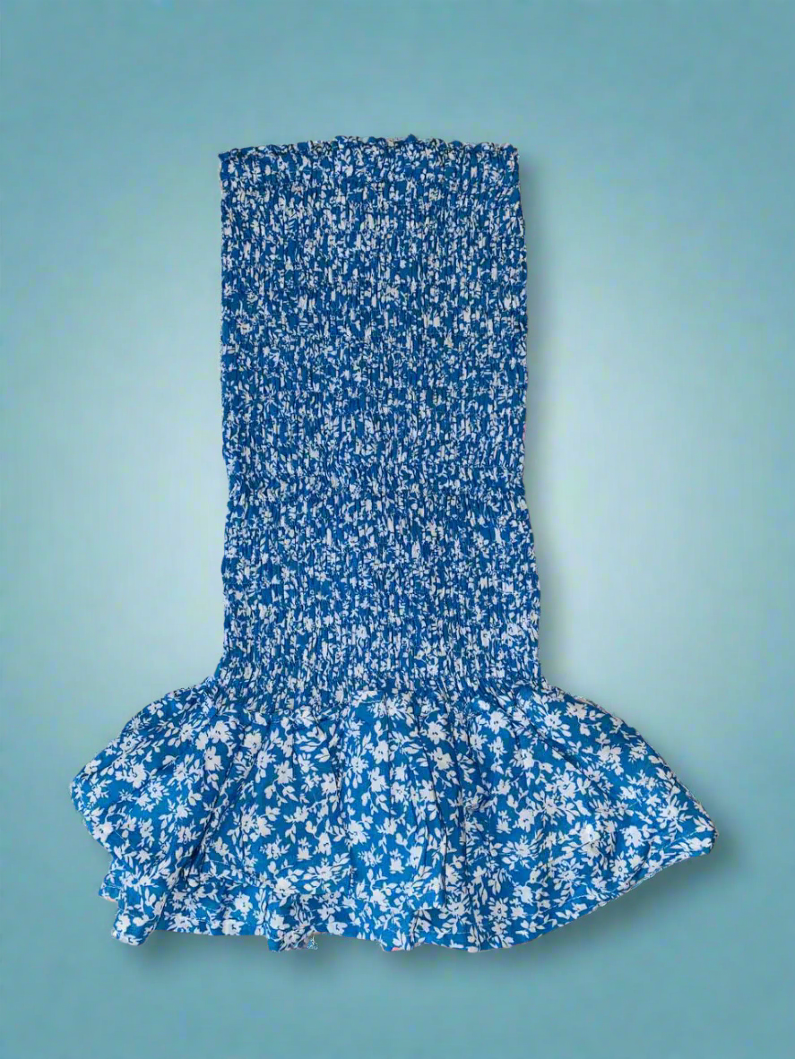 Blue Ruched Dress