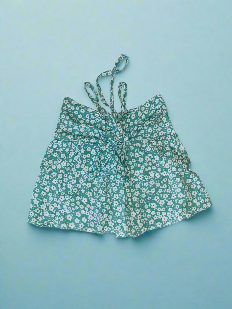 Ruffle Tie Top Green