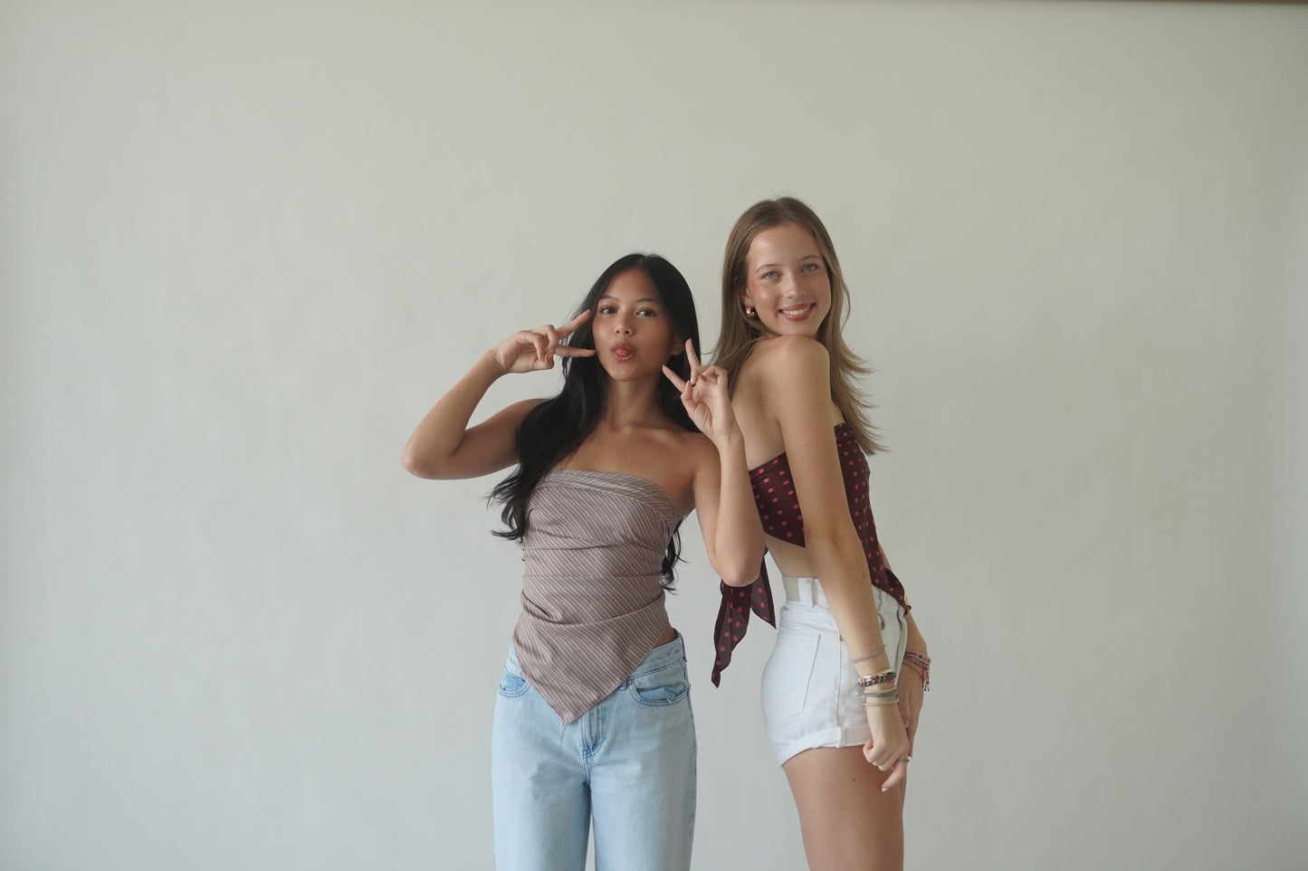 Maroon Polka dot bandana top