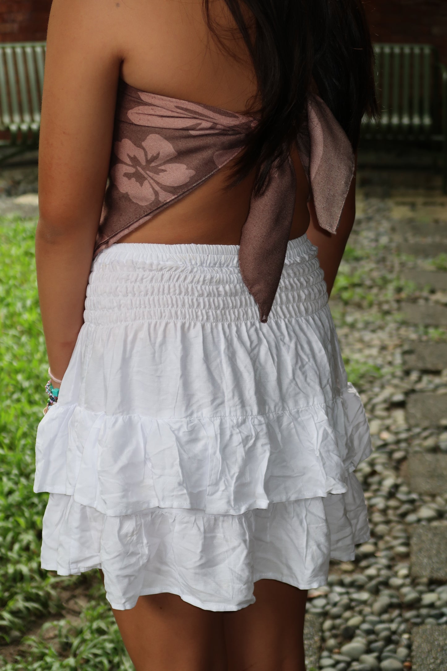 White Ruffled skirt