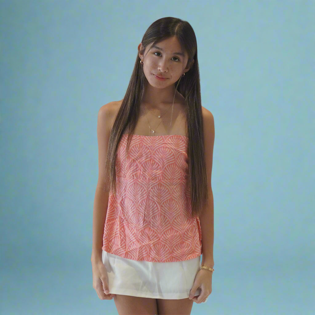 Tie Back Top Orange