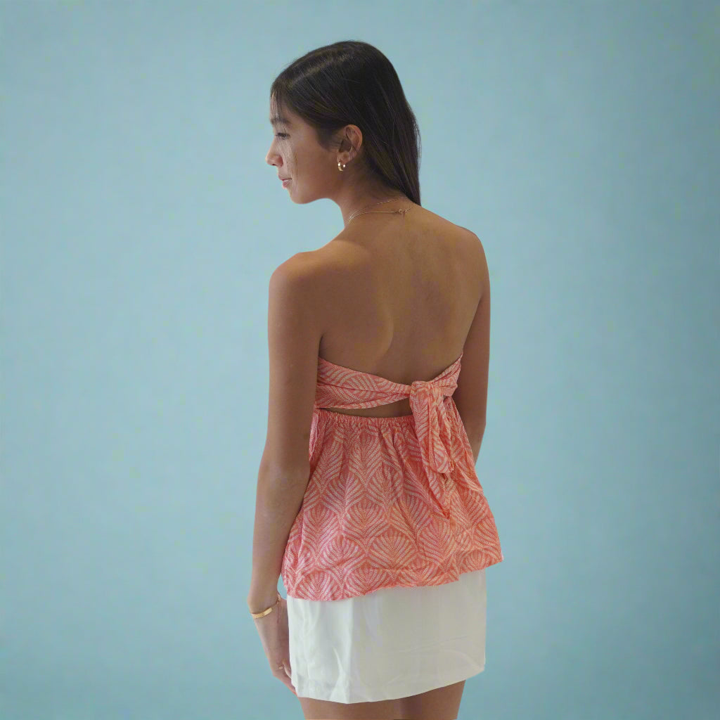 Tie Back Top Orange