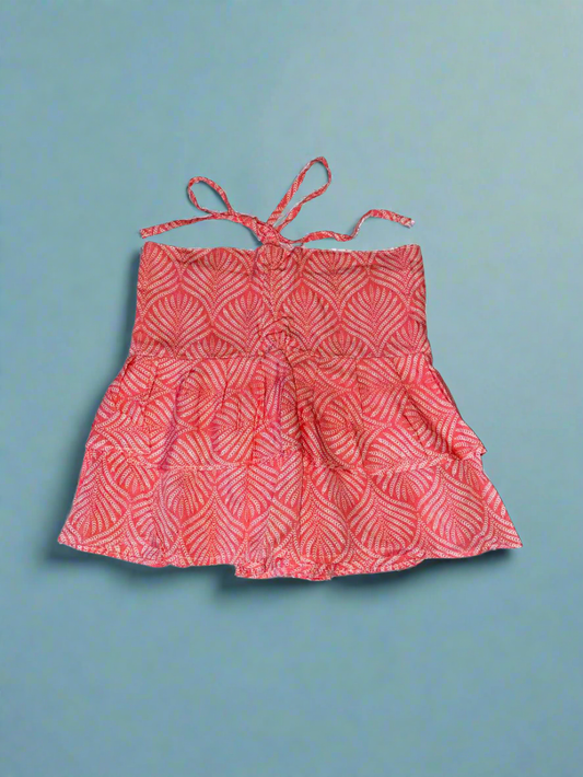 Ruffle Tie Top Orange