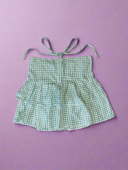 Ruffle Tie Top Green