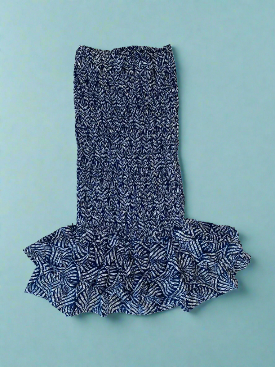 Navy Blue Ruched Dress