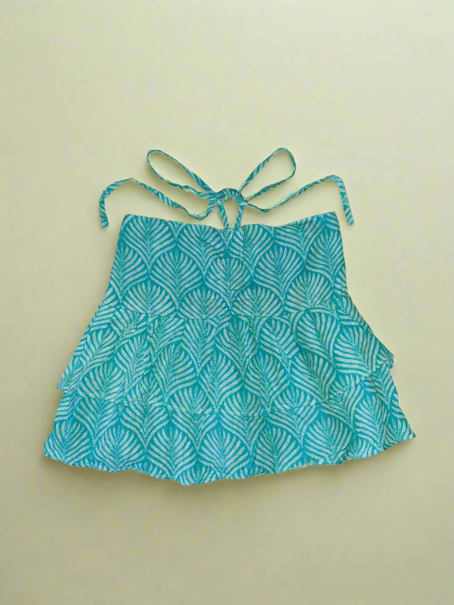 Ruffle Tie Top Green