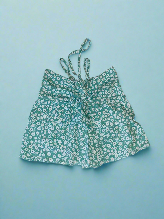 Ruffle Tie Top Green